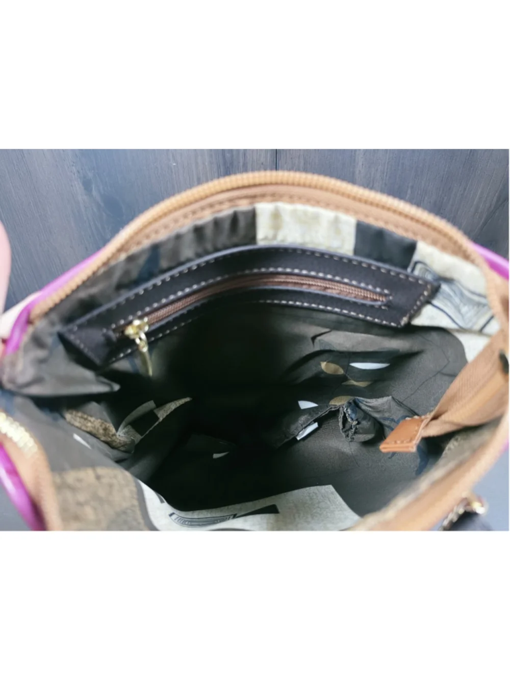 Mexican Hummingbird Embossed VEGAN Leather Handbag – Magenta Pink & Dark Brown